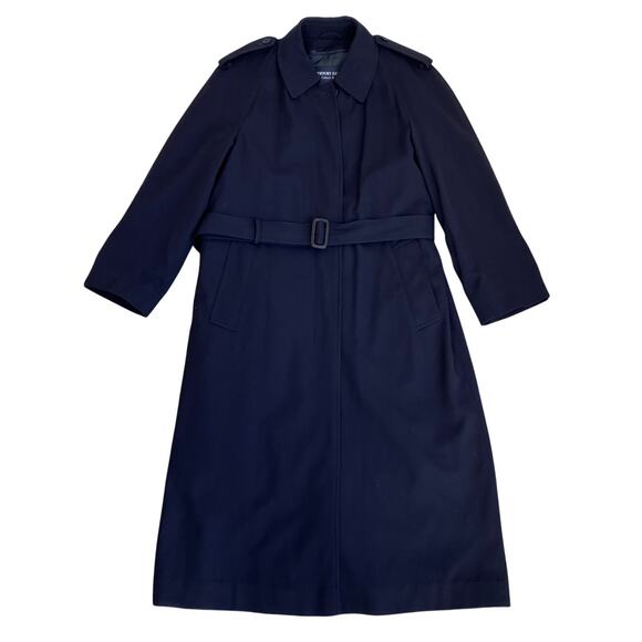Newport Harbor Womens Sz 8P Vtg Wool Trench Coat Zipout Insulated Lining Navy - Picture 6 of 16